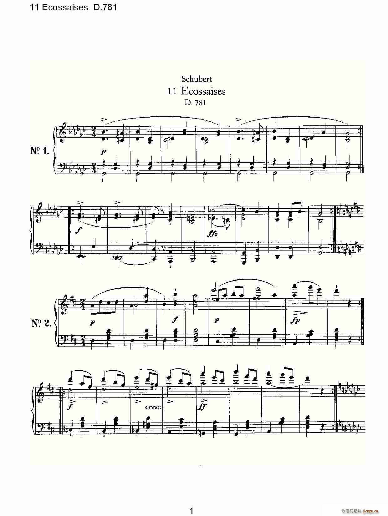 11 Ecossaises D.781(ʮּ)1