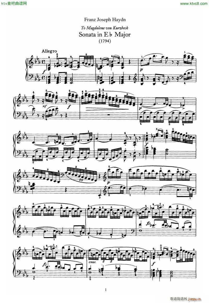 Piano Sonata No 52 in Eb()1