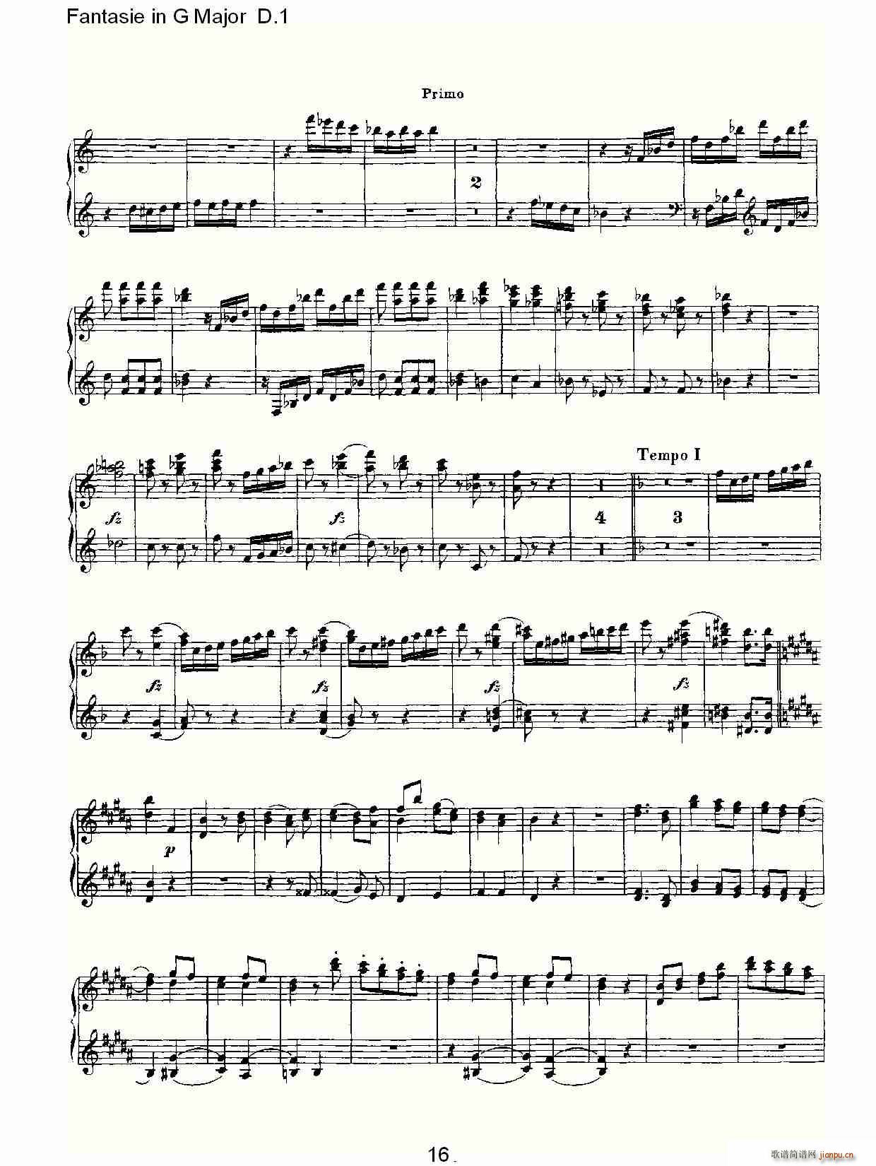 Fantasie in G Major D.1(ʮּ)16