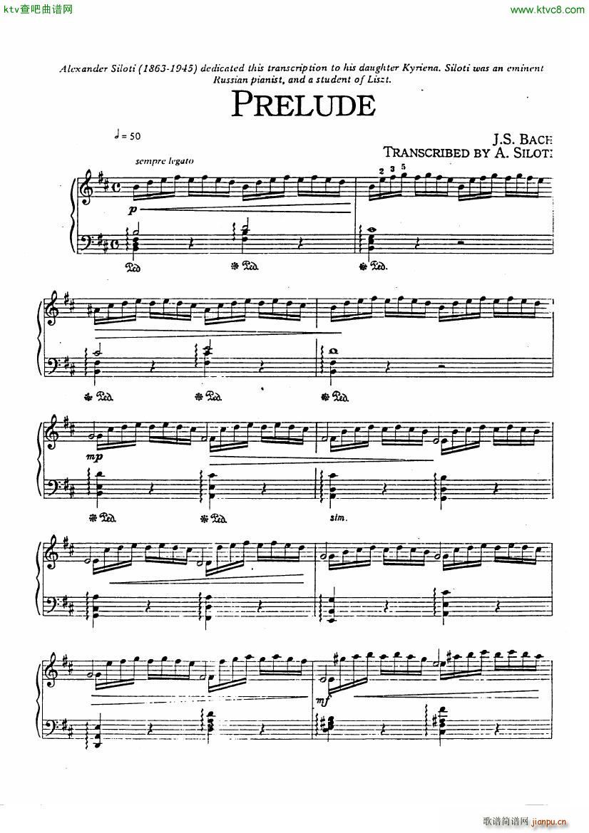 Bach Siloti Prelude in b()1
