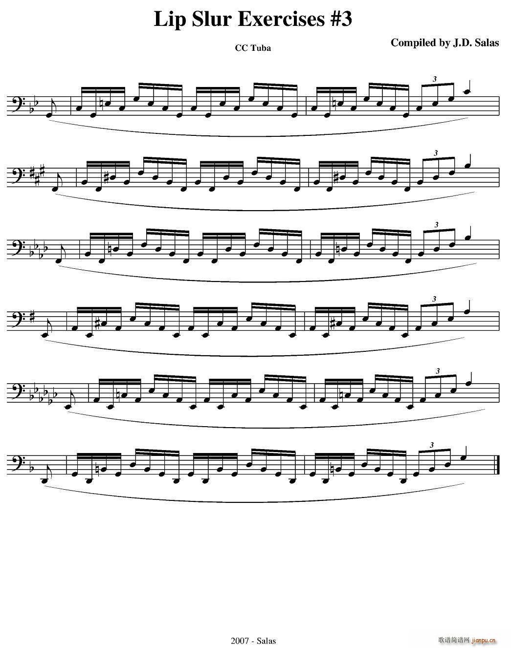 Lip Slur Exercise C Tuba ϰ̲ѡ(ʮּ)3