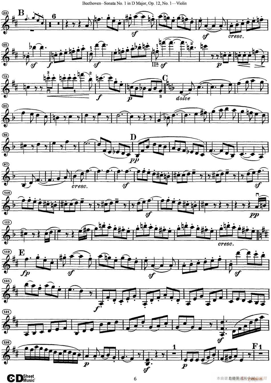 Violin Sonata No 1 in D Major Op 12 No 1(С)6