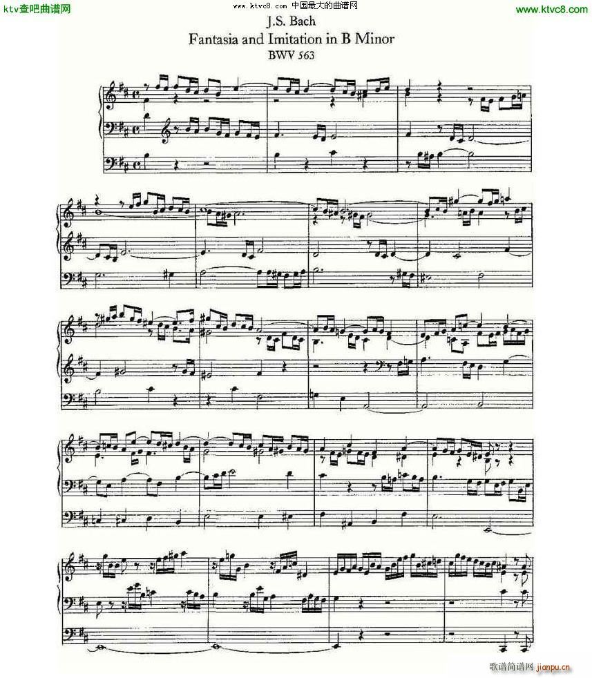 Fantasia and Imitation in B Minor BWV 563 ܷ(ʮּ)1