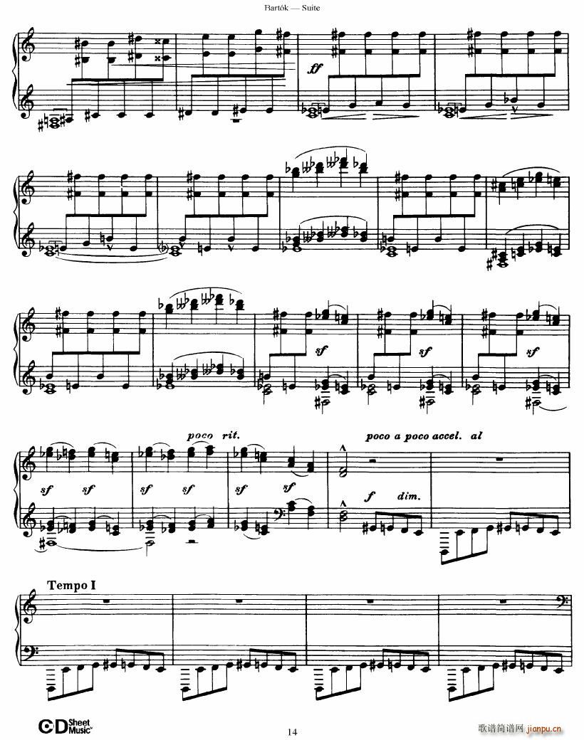 Bartok SZ 62 Suite for Piano op 14()14