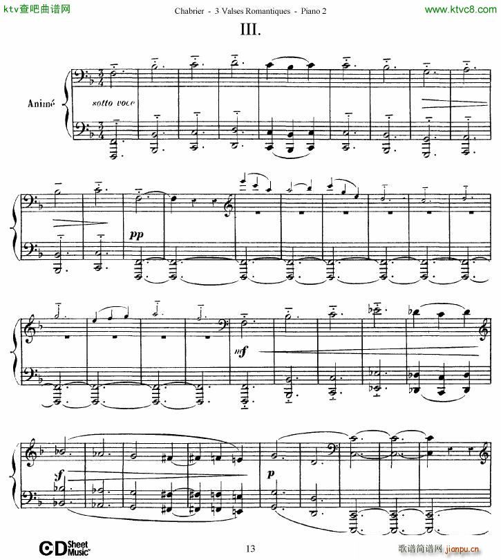 Chabrier 3 Valses Romantiques Piano 2()13