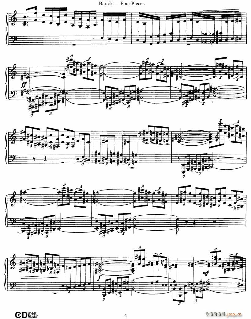 Bartok DD 71 Four Piano Pieces()6