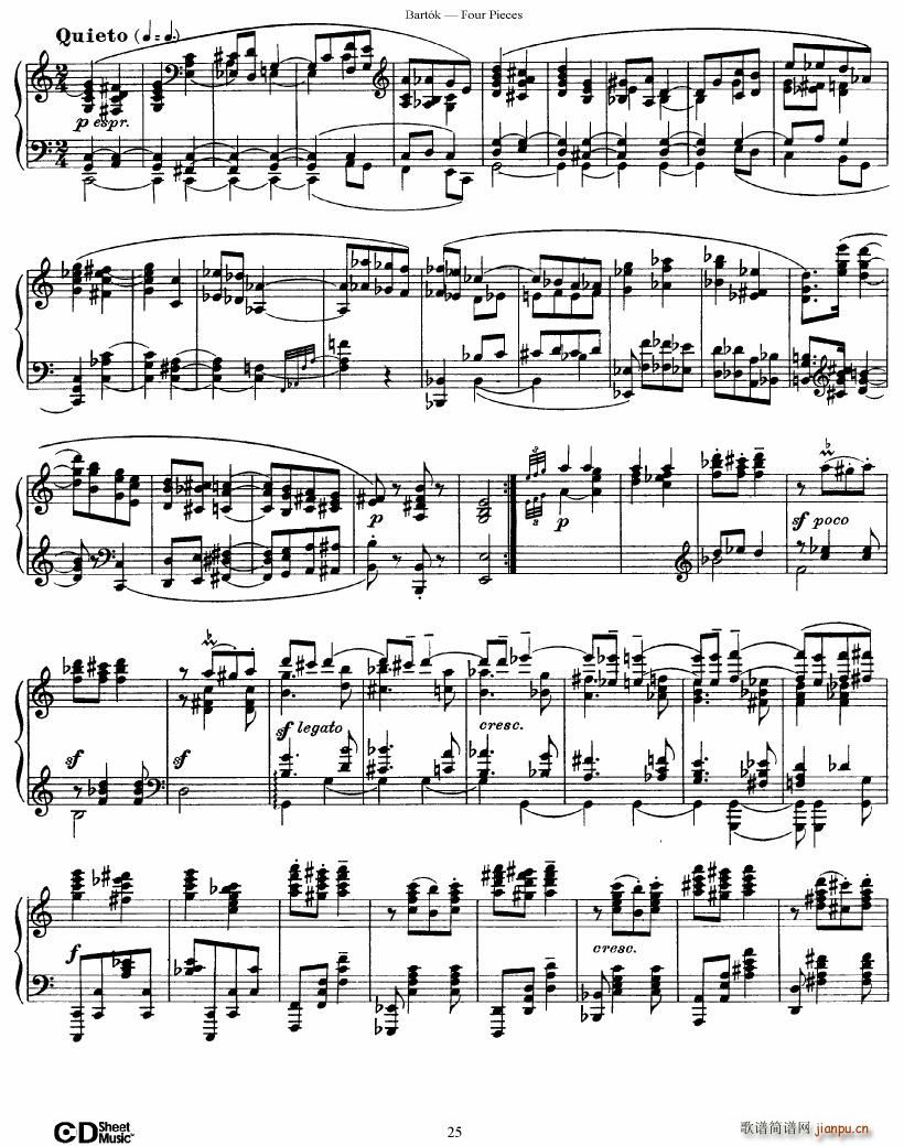 Bartok DD 71 Four Piano Pieces()25