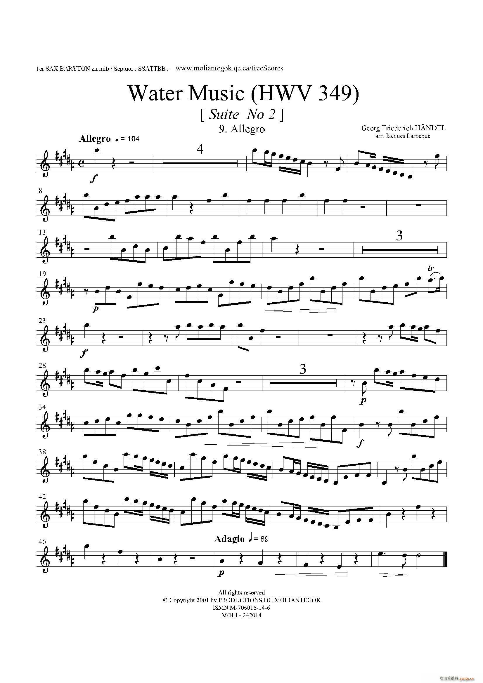 Water Music HWV 349 No 2 һ˹(ʮּ)1