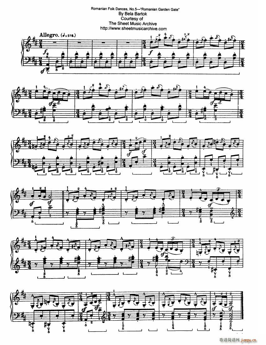 Bartok SZ 56 Six Romanian Folkdances()6