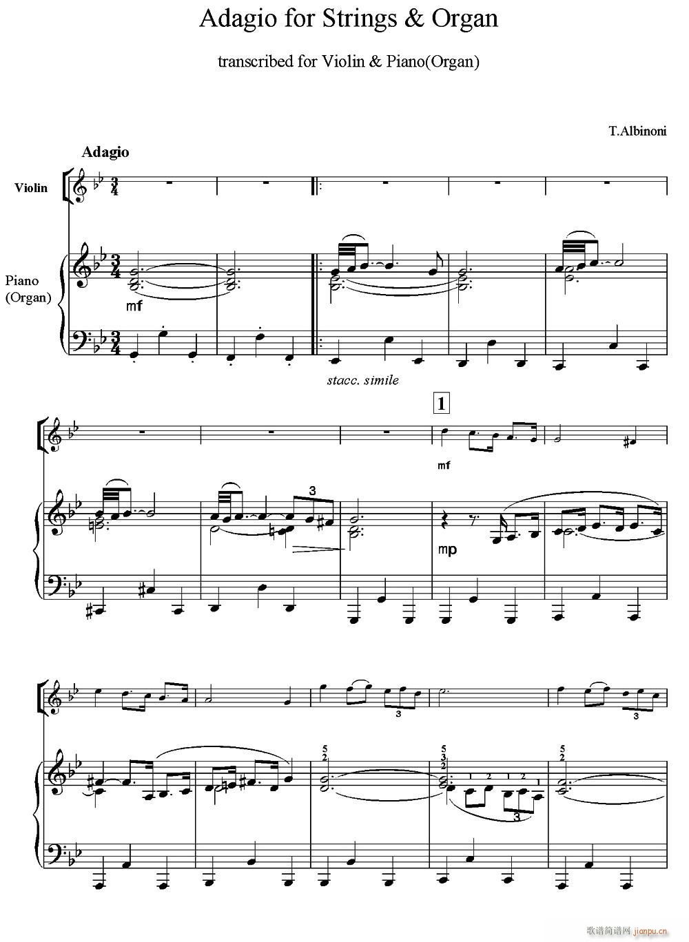 Adagio for Strings Organ  ٰ()1