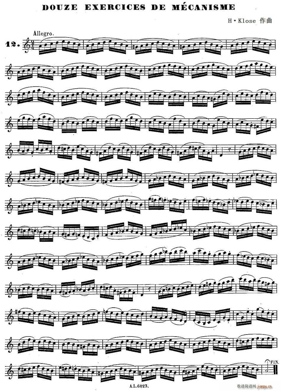 H Kloseϰ douze exercices de mecanisme 12(ʮּ)1