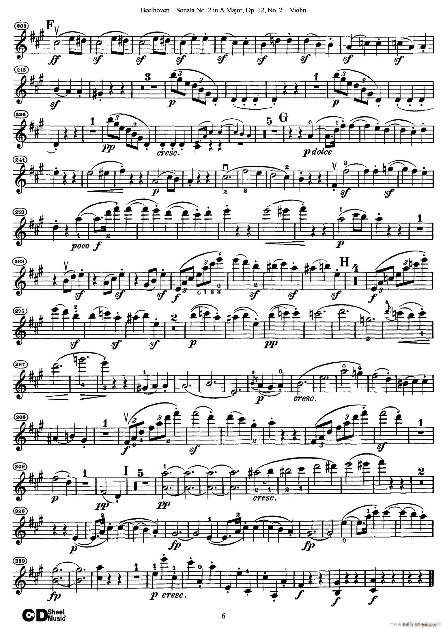 AڶС Sonata No 2 in A Major Op 12 No 2(С)6