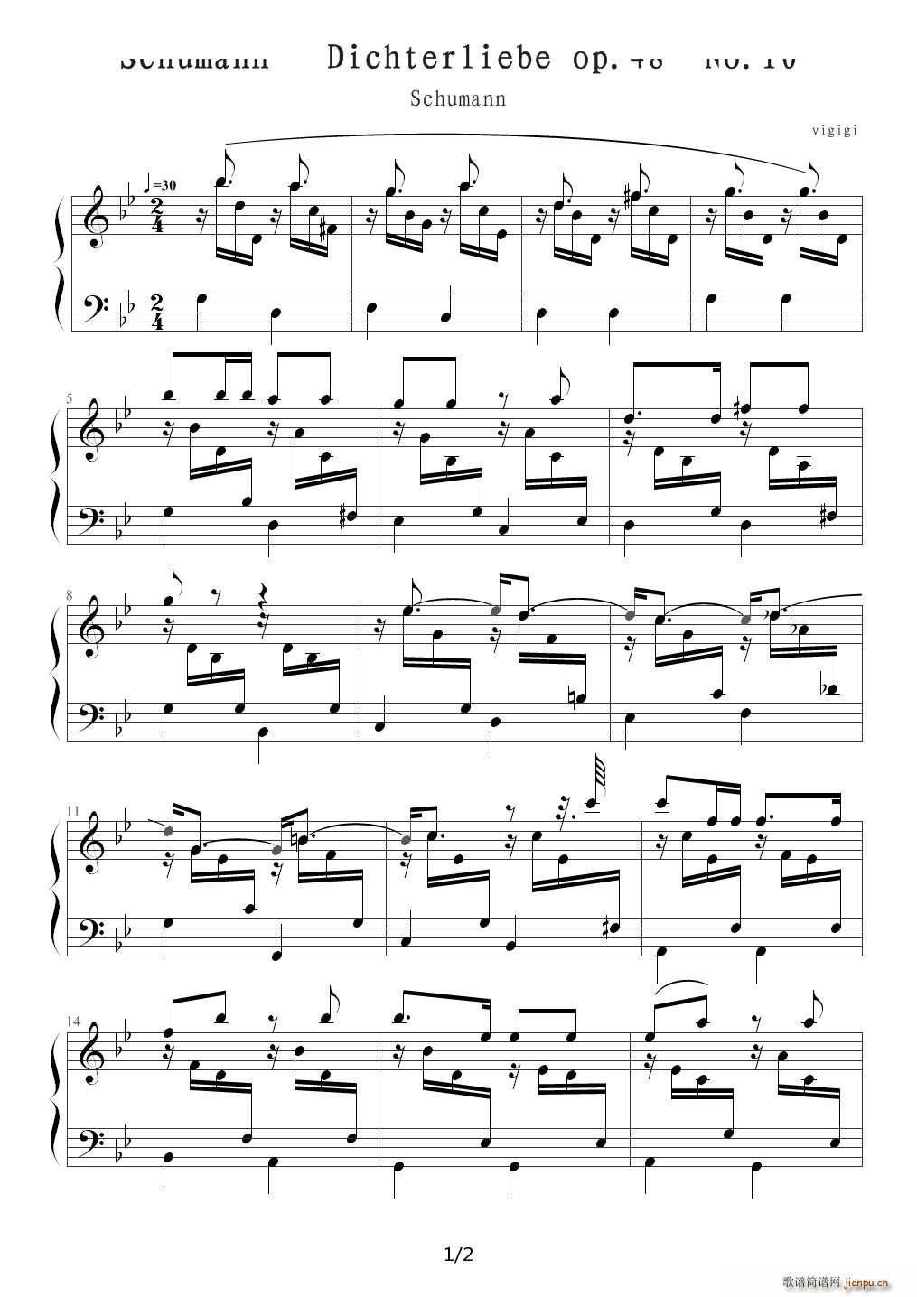Dichterliebe op 48 No 10 Schumann B()1