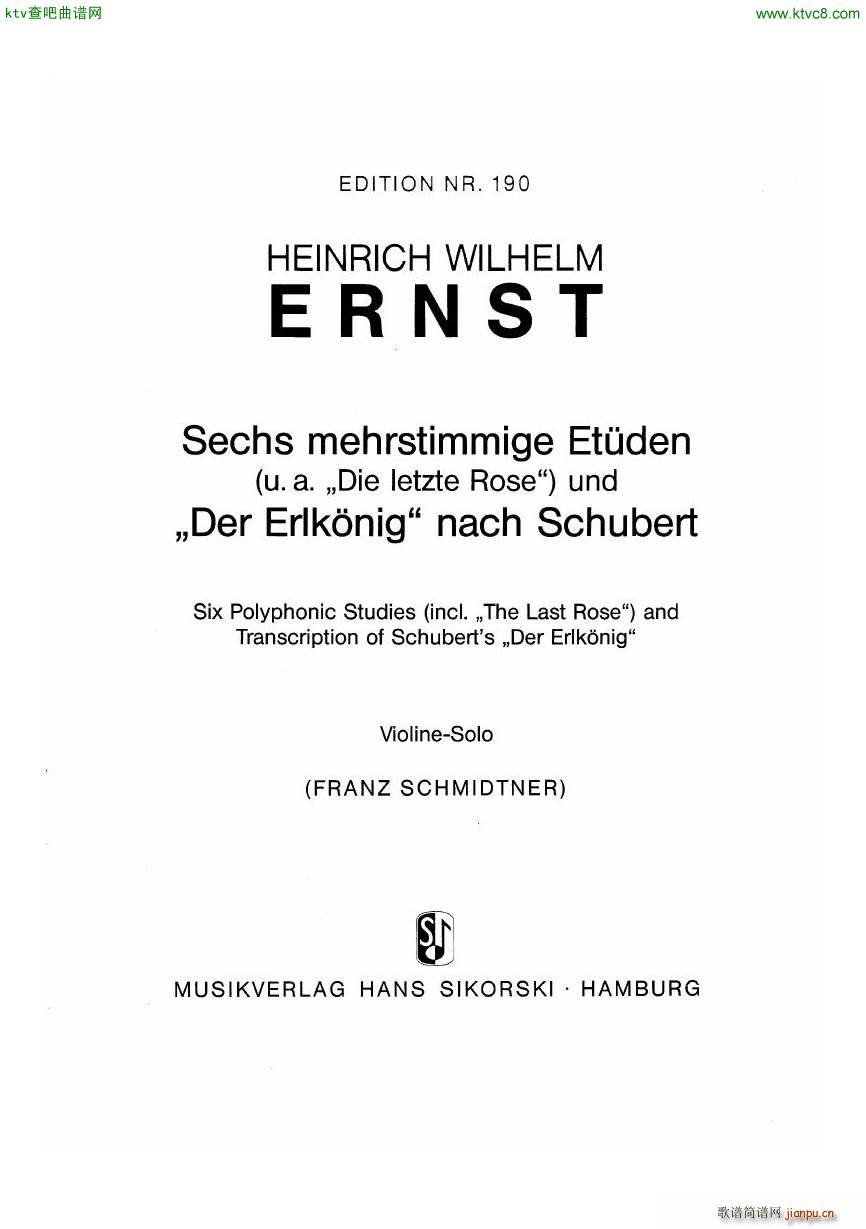 H W Ernst 6 Polyphonic Studies()1