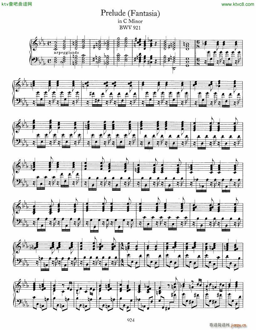 Bach JS BWV 921 Prelude Fantasia in c()1