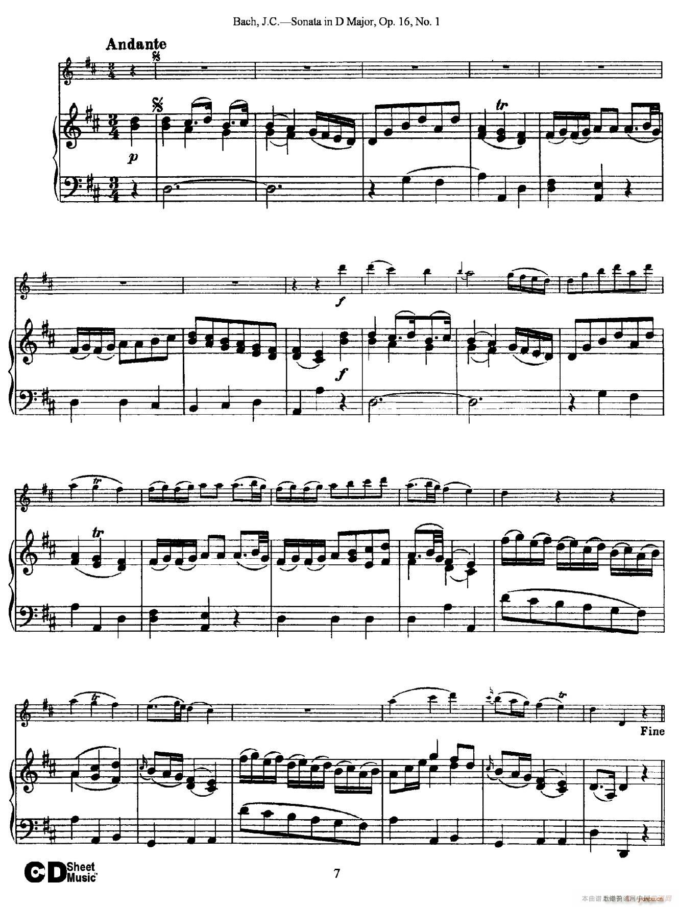 Sonata in D Major Op 16 No 1 ٰ()7