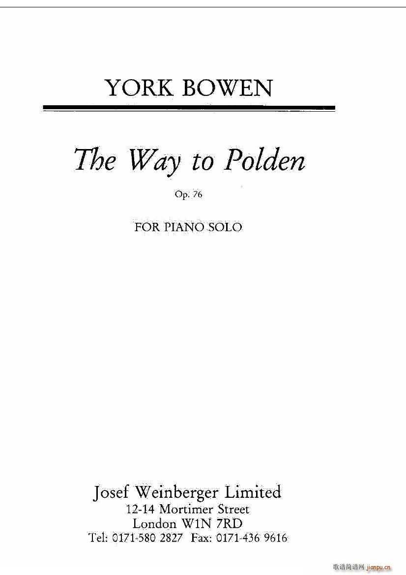 Bowen Op 76 The Way to Polden()1