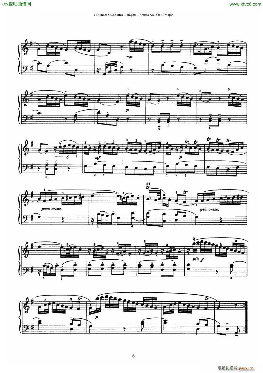 Haydn Joseph Sonata no 3 in C Major()6