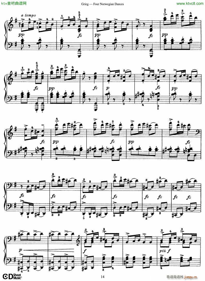 Grieg Four Norwegian Dances()14