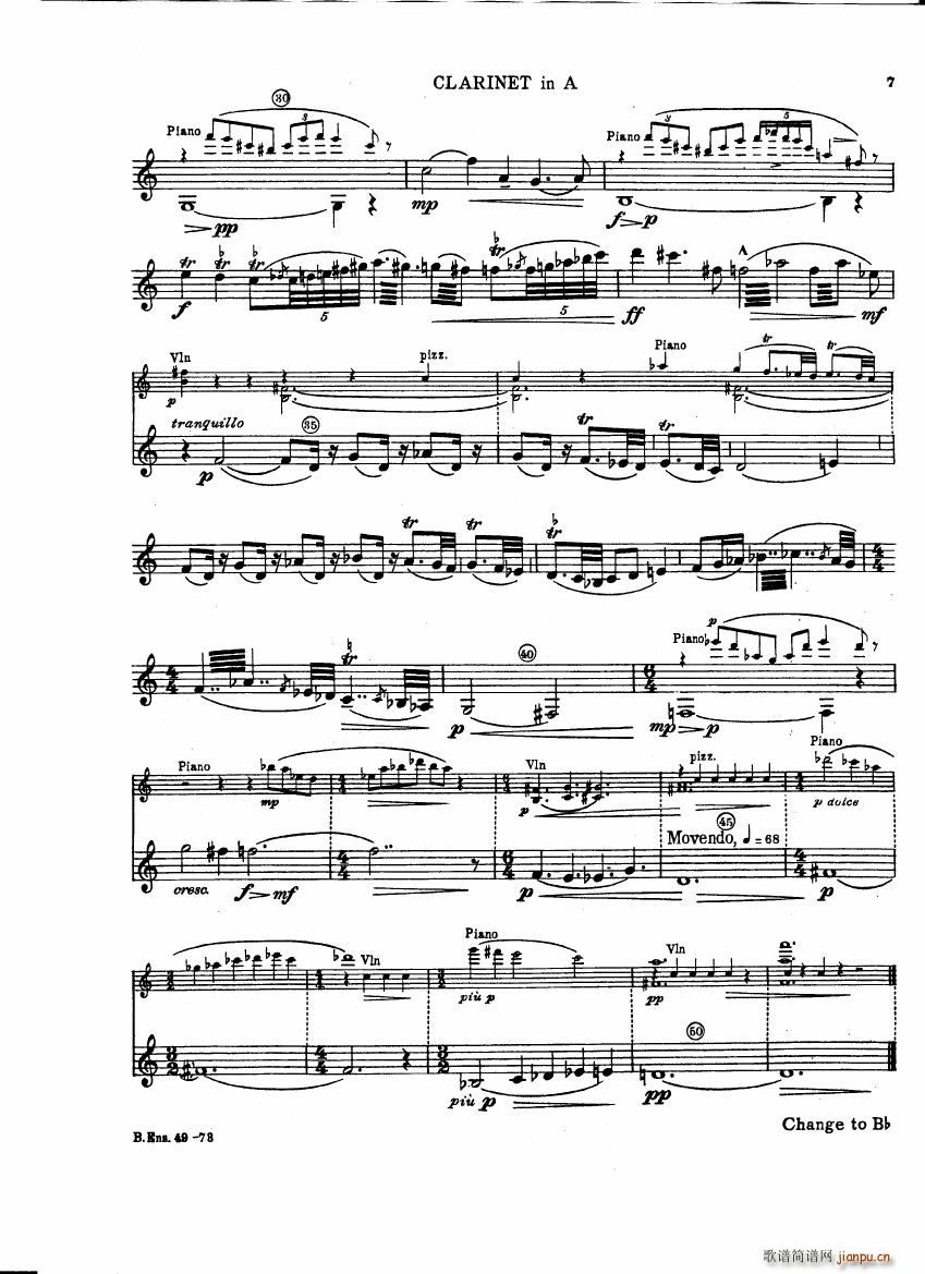 Bartok SZ 111 Contrasts clarinets A and Bb()7