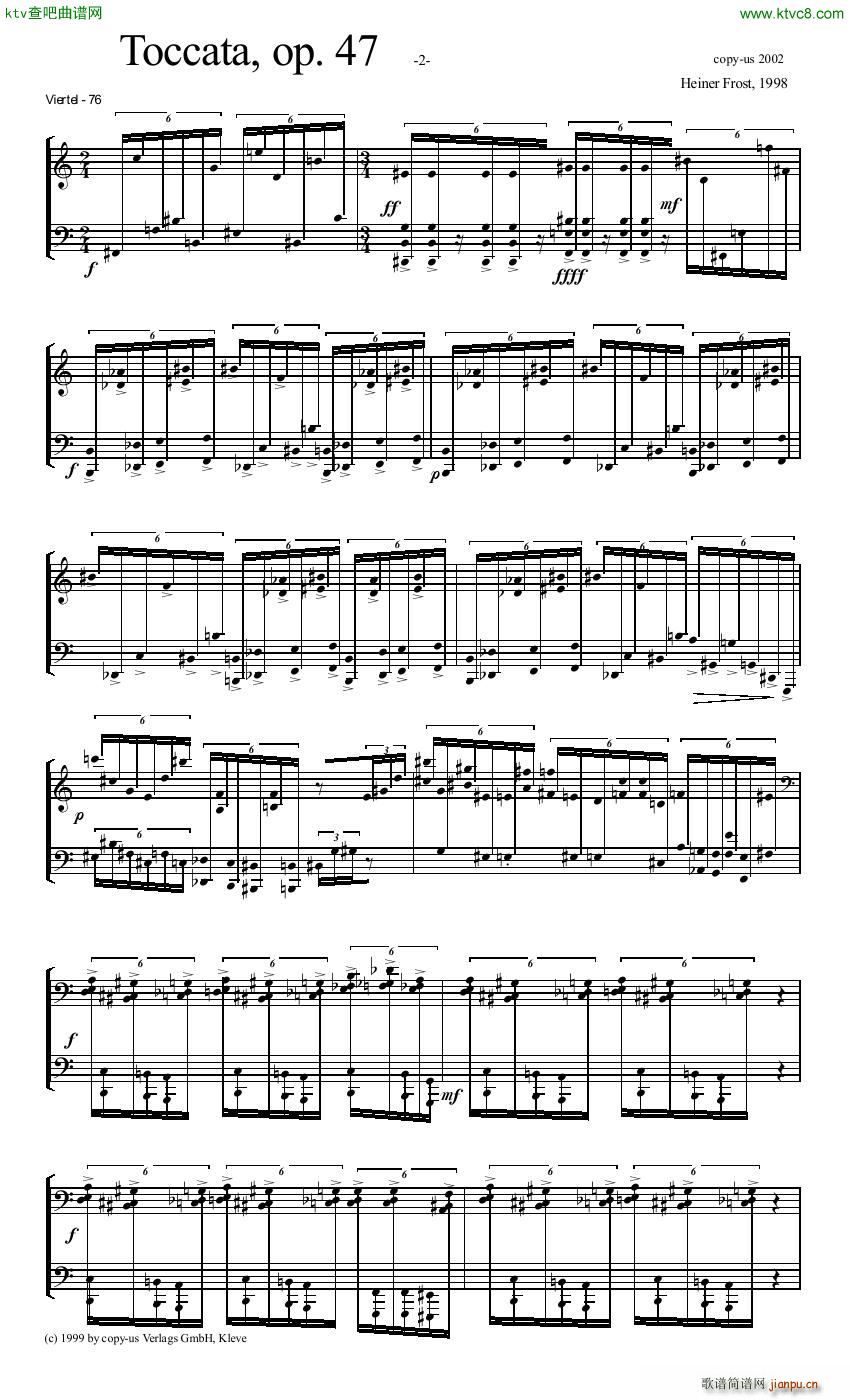 Heiner Frost Toccata for piano()1