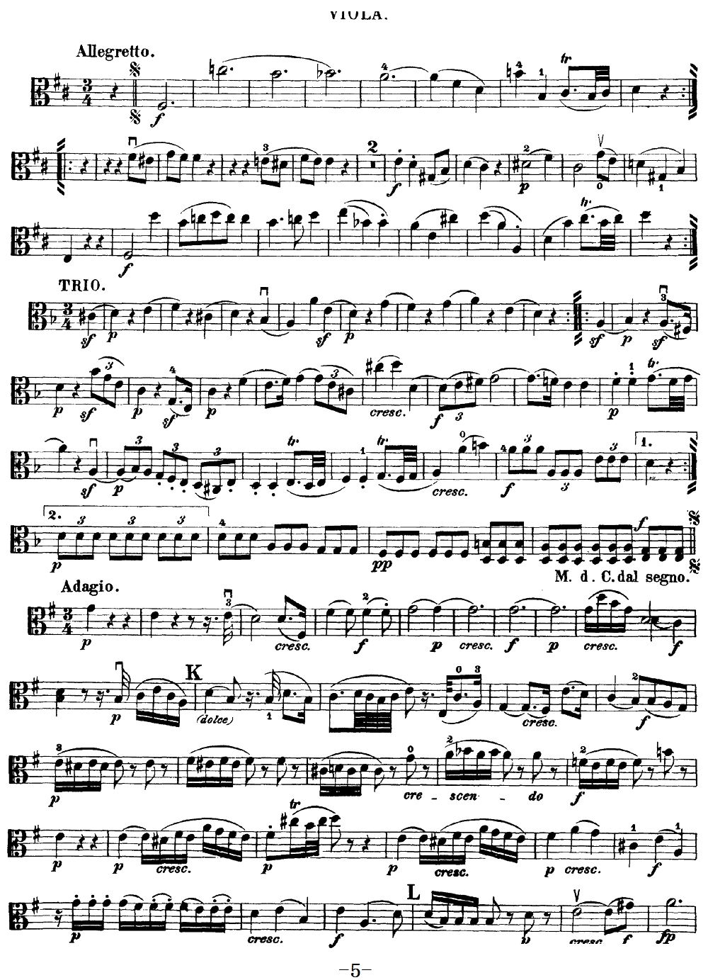 Mozart Quartet No 20 in D Major K 499 Viola(ʮּ)5