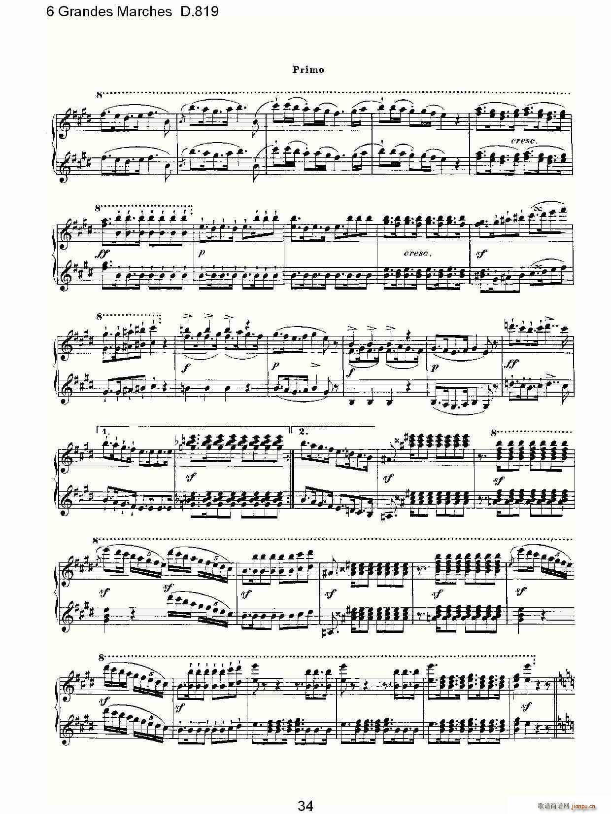 6 Grandes Marches D.819(ʮּ)34