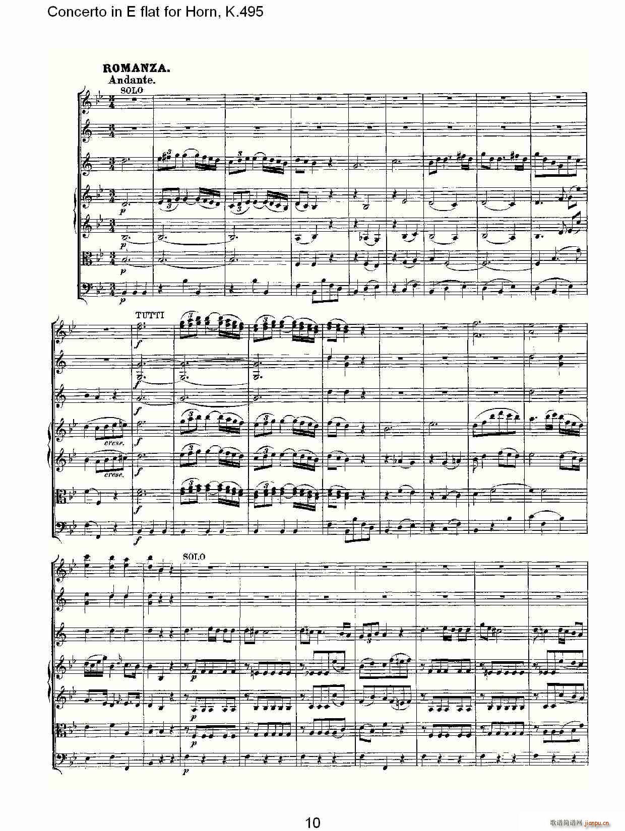 Concerto in E flat for Horn, K.495(ʮּ)10