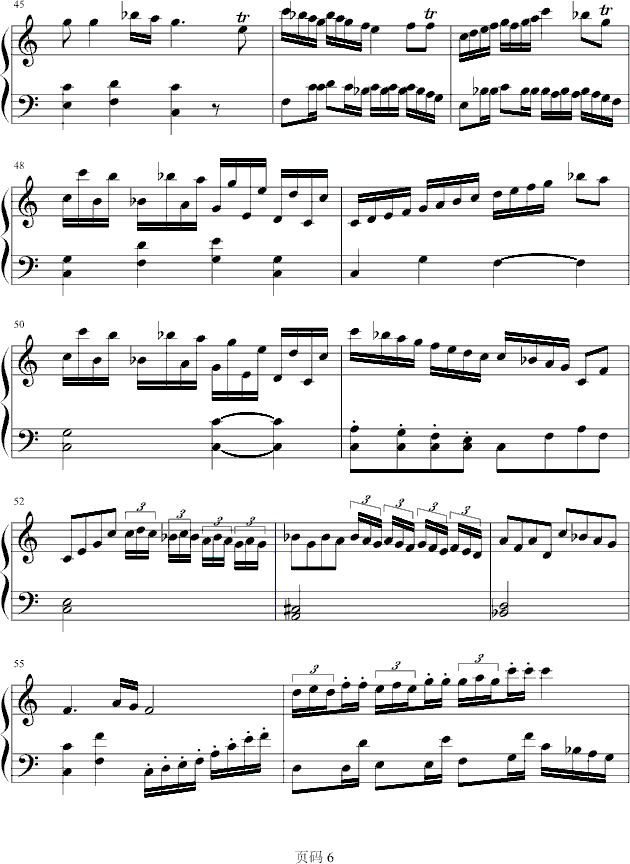 C大调奏鸣曲第一乐章(钢琴谱)6