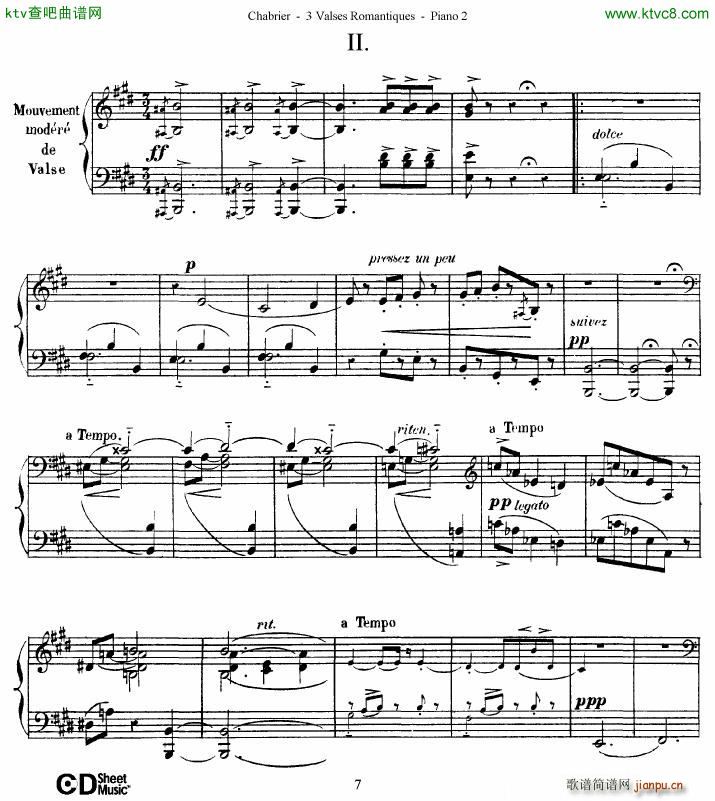 Chabrier 3 Valses Romantiques Piano 2()7