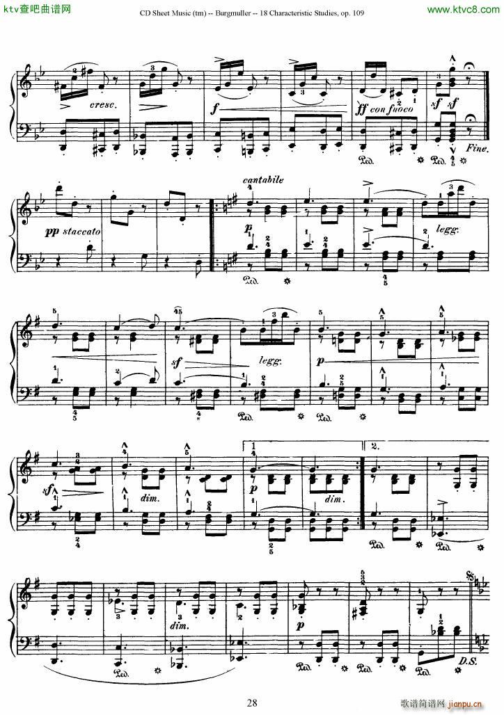 Burgmuller 18 characteristic studies op109()28