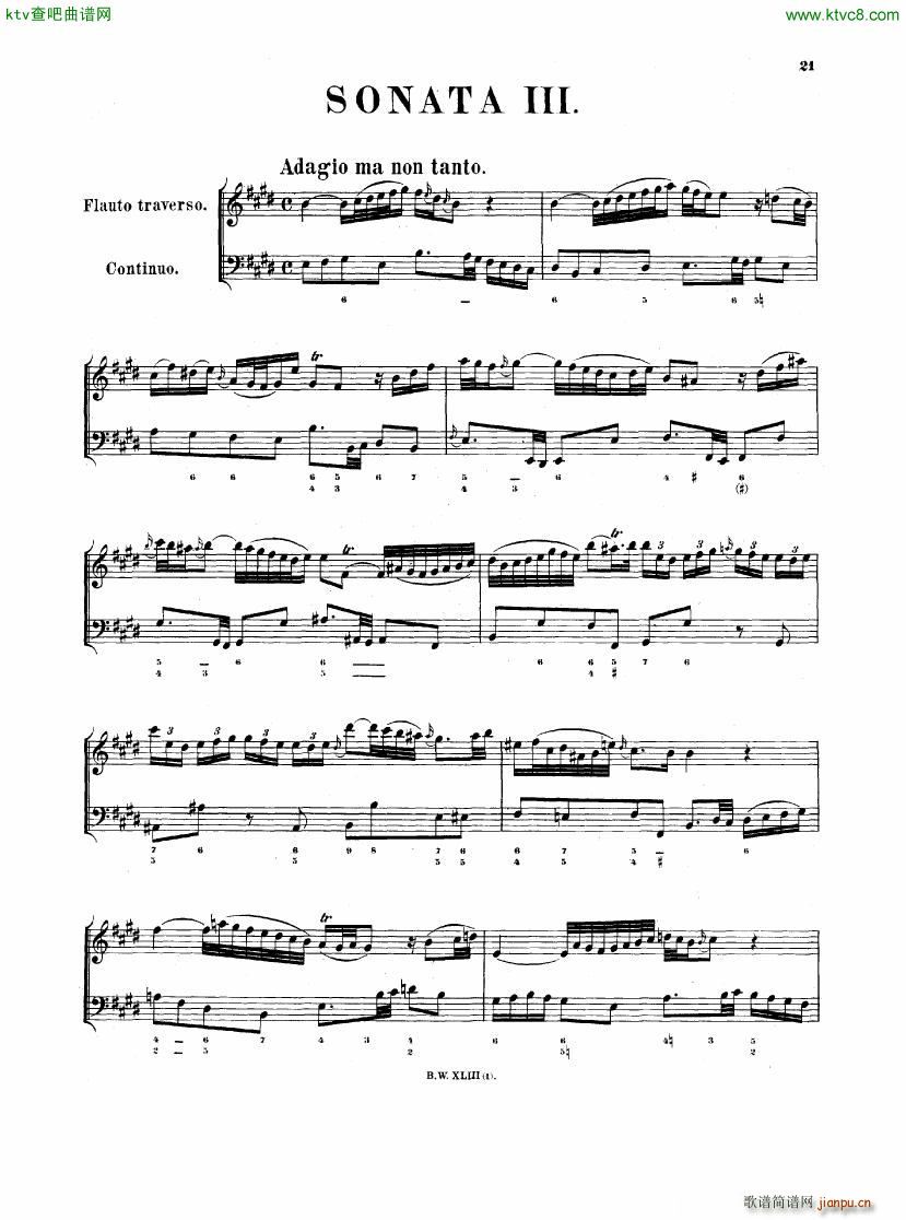 Bach JS BWV 1035 Flute Sonata in E()1