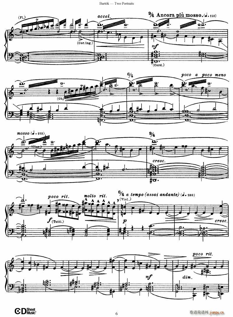 Bartok SZ 37 Two Portraits op 5()6