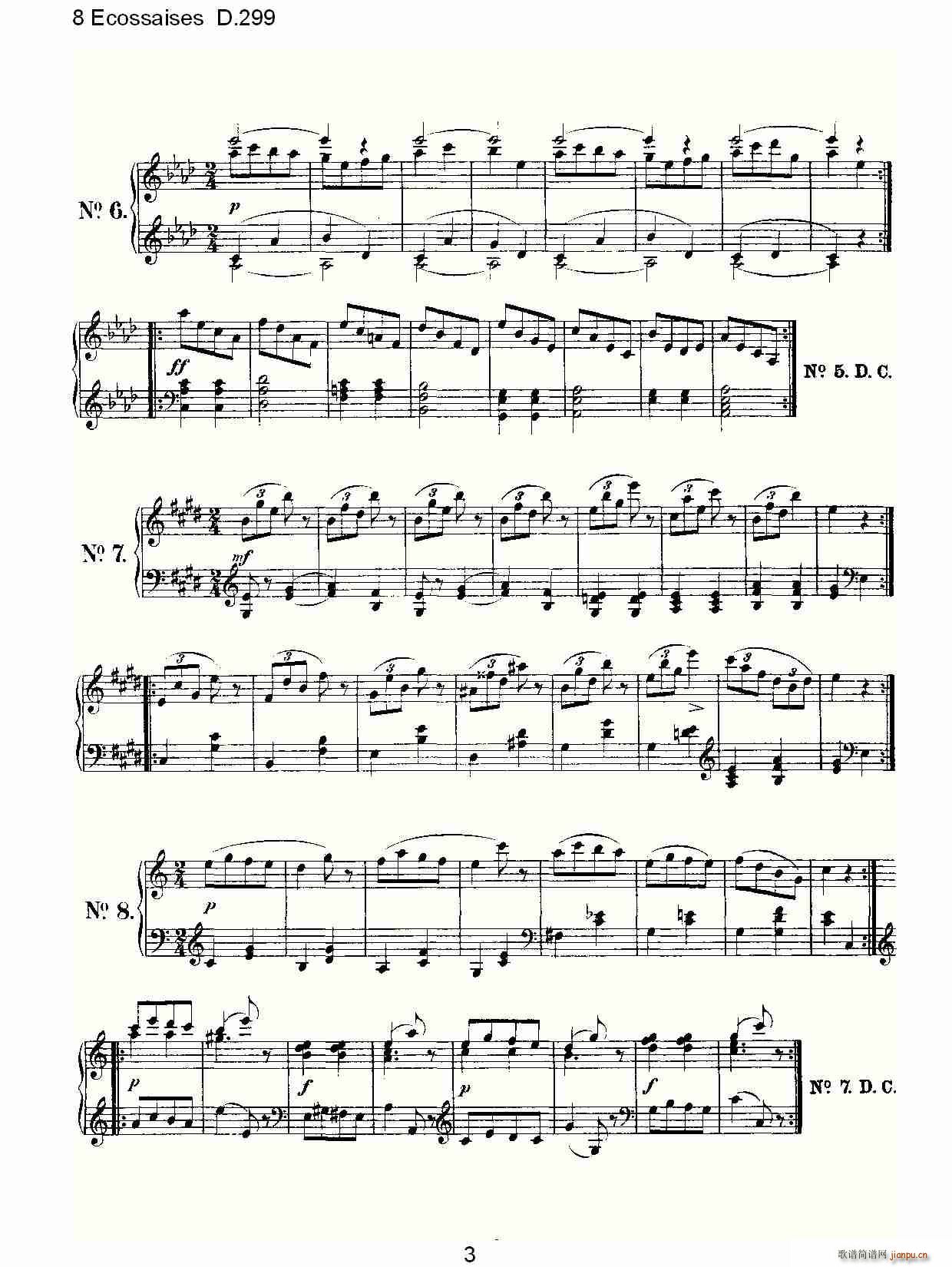 8 Ecossaises D.299(ʮּ)3