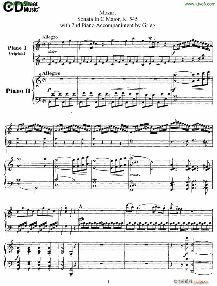 Grieg Mozart sonata KV545 2 pianos()1