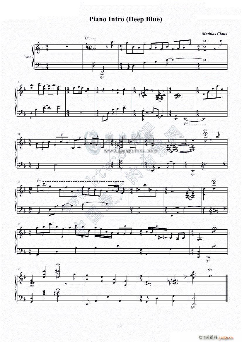 Piano Intro Deep Blue()1