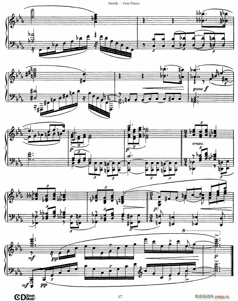 Bartok DD 71 Four Piano Pieces()17