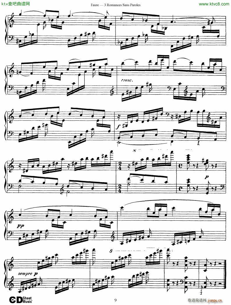 Faure 3 Romances Sans Paroles()9