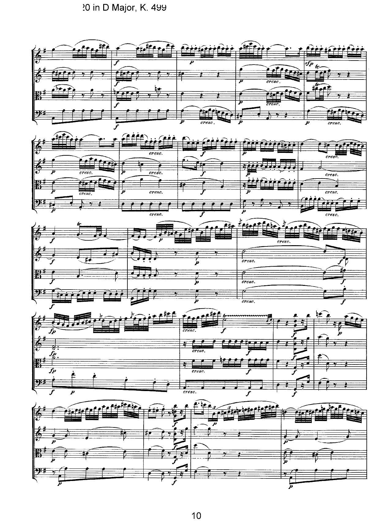 Mozart Quartet No 20 in D Major K 499()10