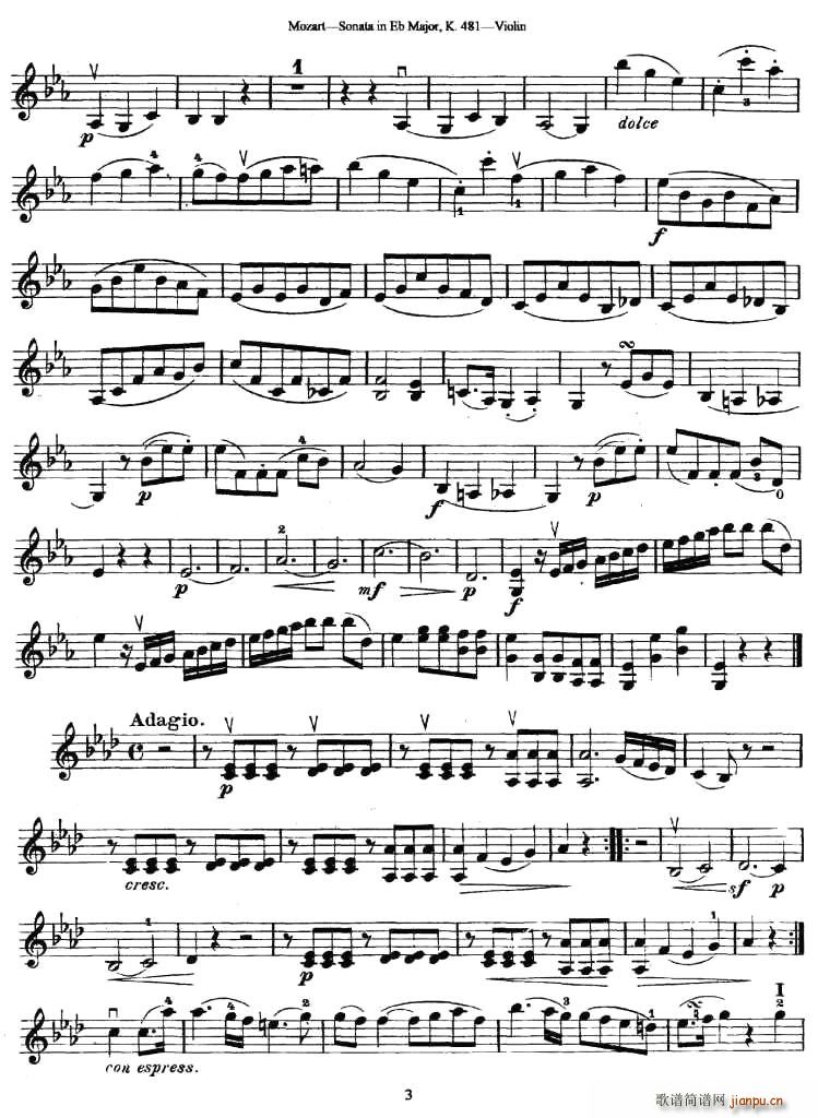 Sonata in Eb Major K.481(ʮּ)3