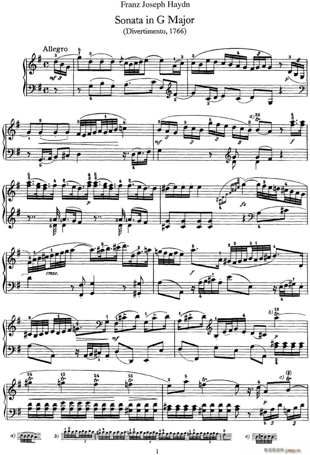   Hob XVI 6 Partita G major()1
