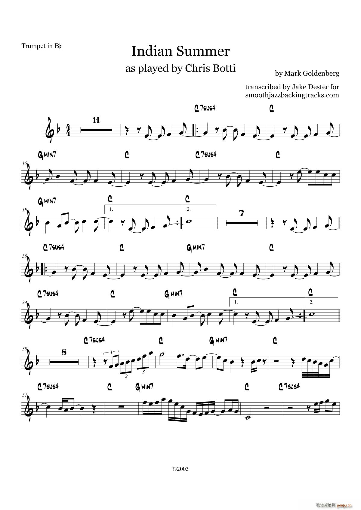 Indian Summer Trumpet in Bb(ʮּ)1