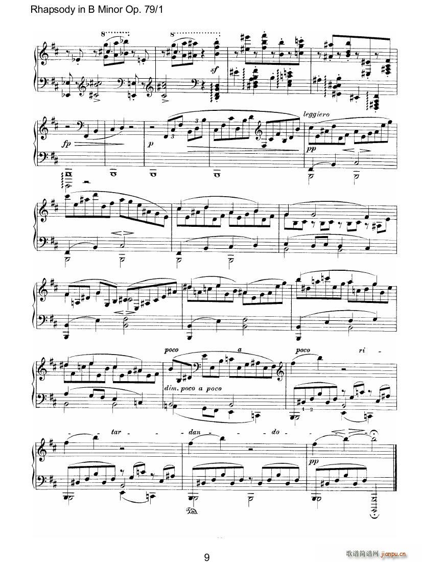Brahms Rhapsody Op79 1()9