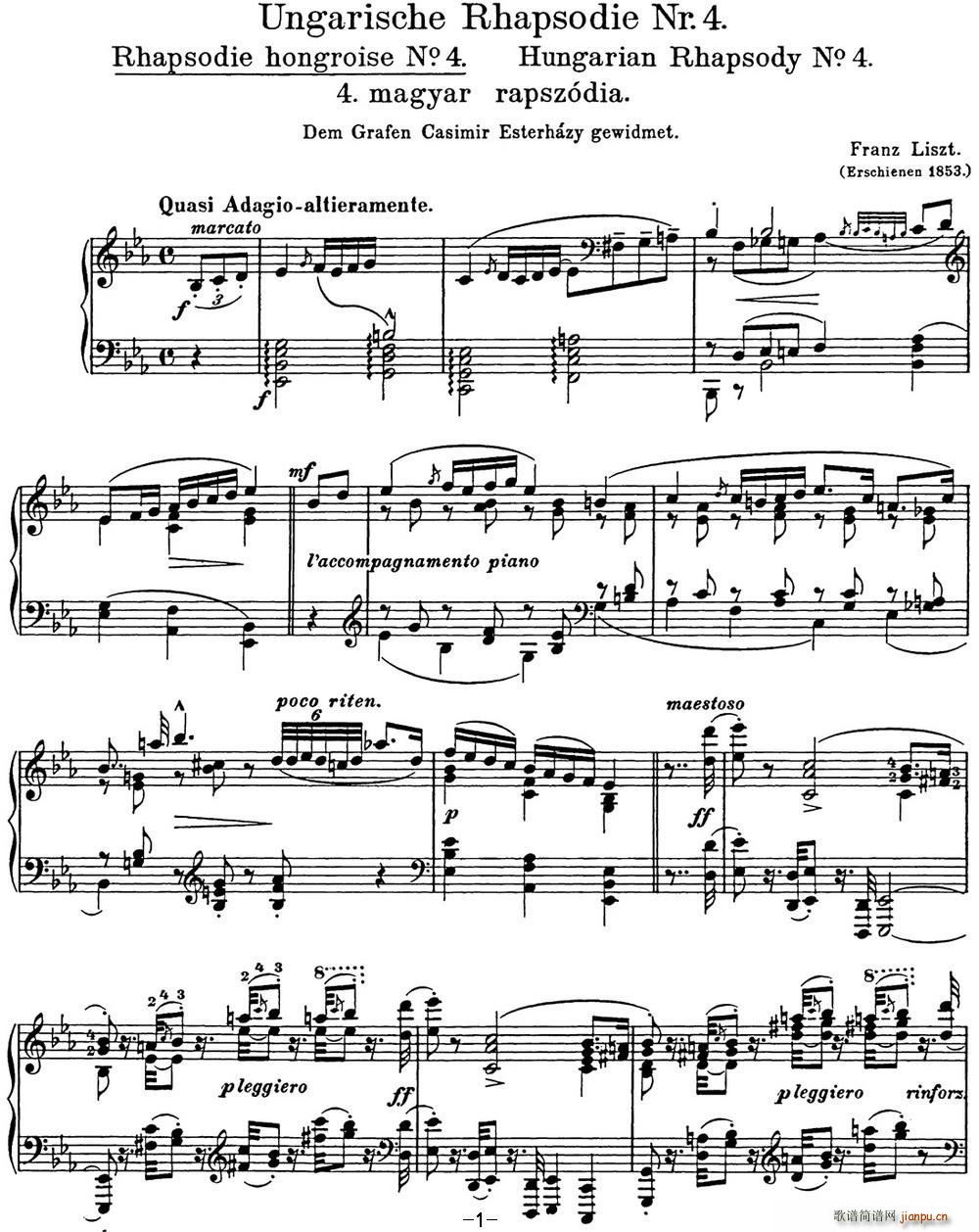 ˹  Hungarian Rhapsodies S 244 No 4()1