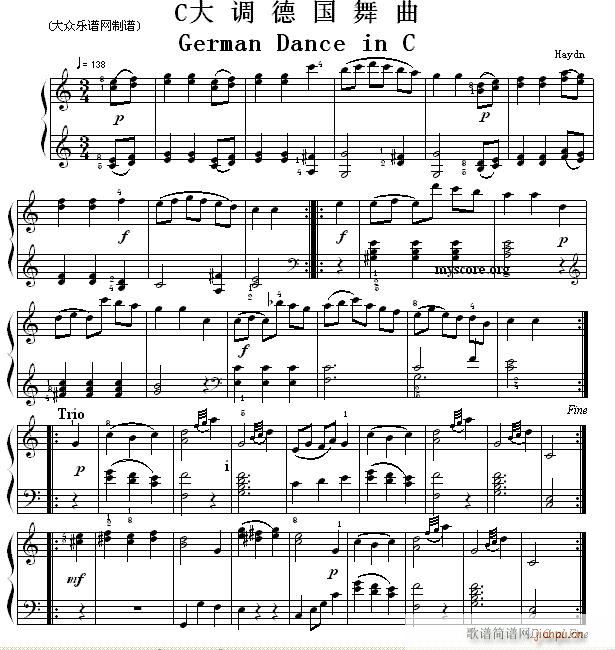 Ŀ G¹ German Dance in C()1