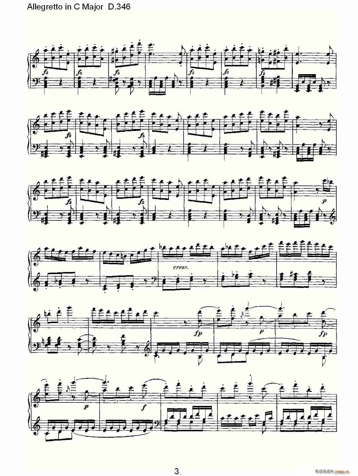 Allegretto in C Major D.346(ʮּ)3