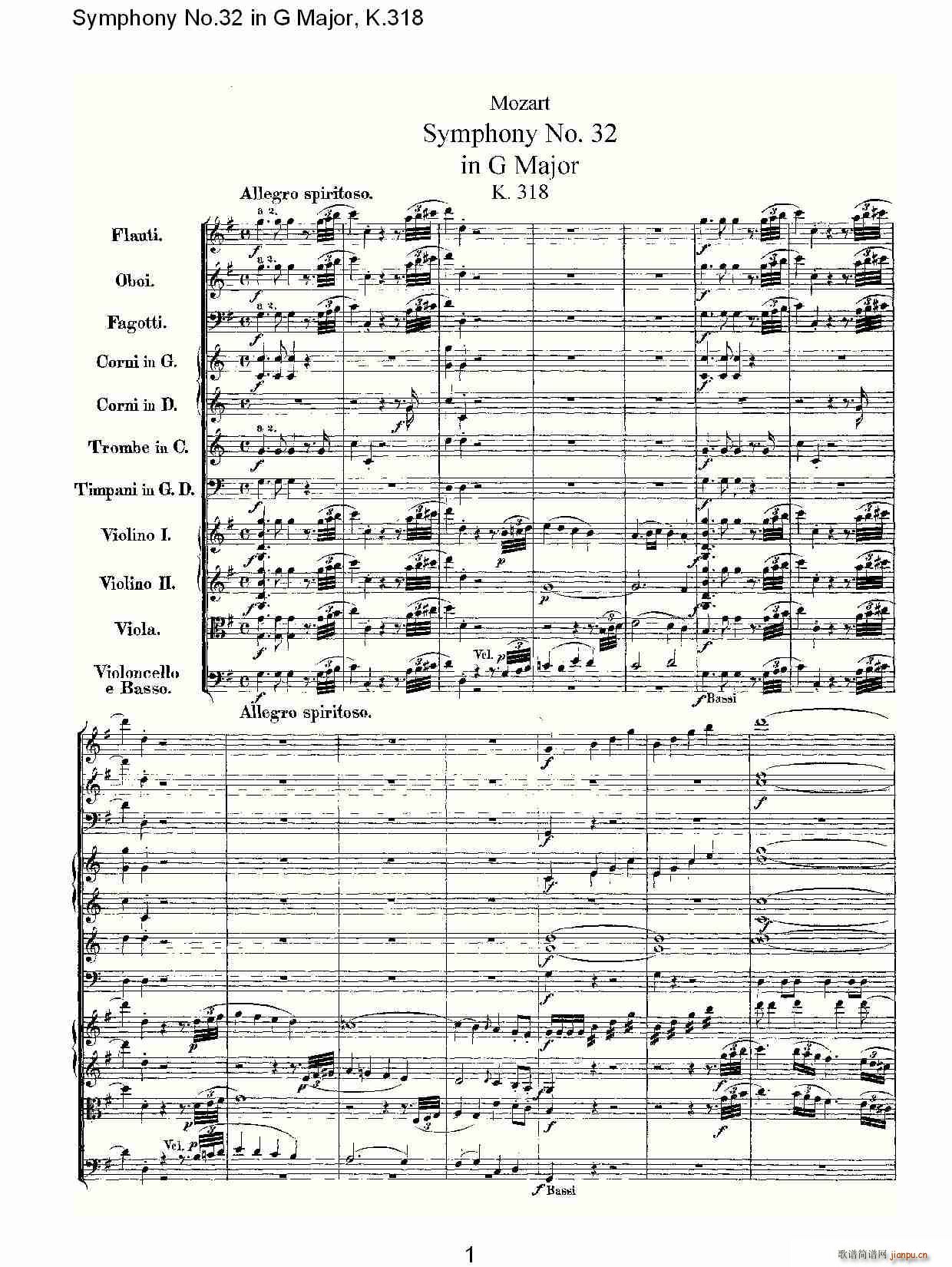 Symphony No.32 in G Major, K.318(ʮּ)1