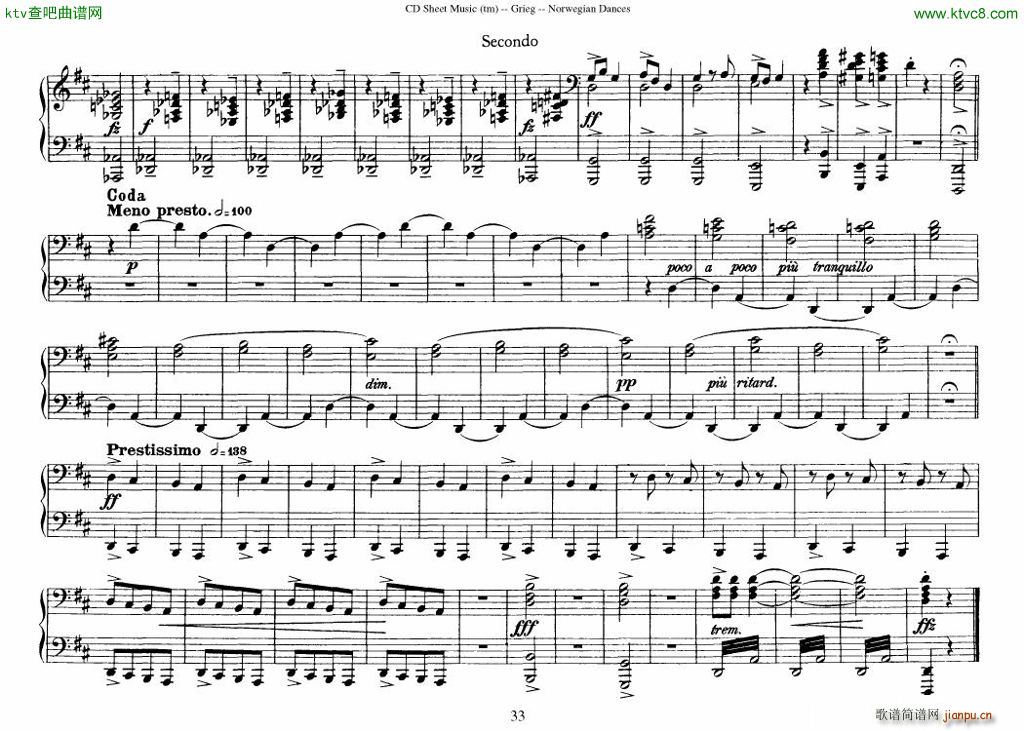 Grieg Norwegian Dance Op 35 1 4 Duet()33