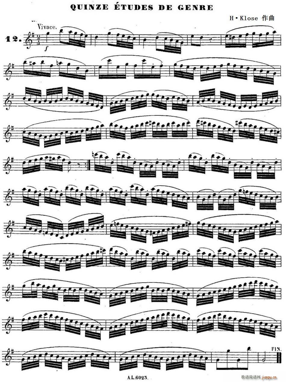 H Kloseϰ Quinze etudes de genre 12(ʮּ)1