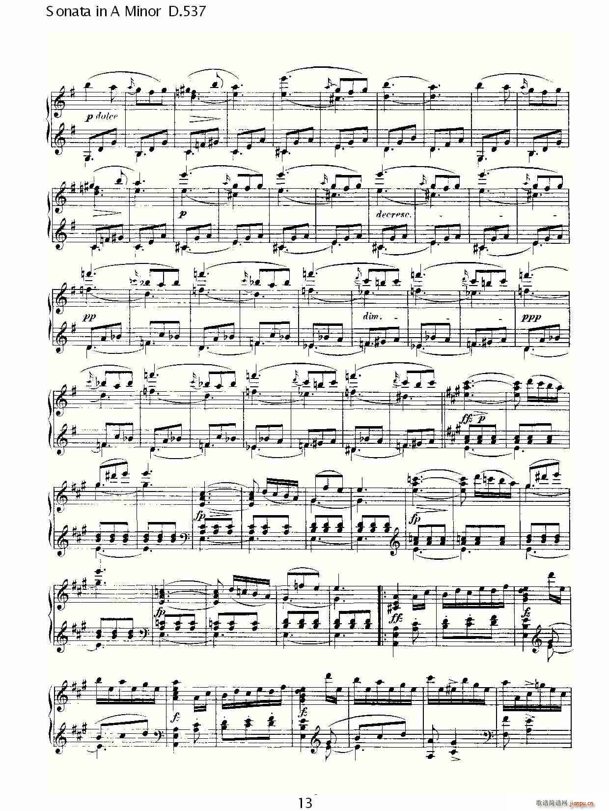 Sonata in A Minor D.537(ʮּ)13